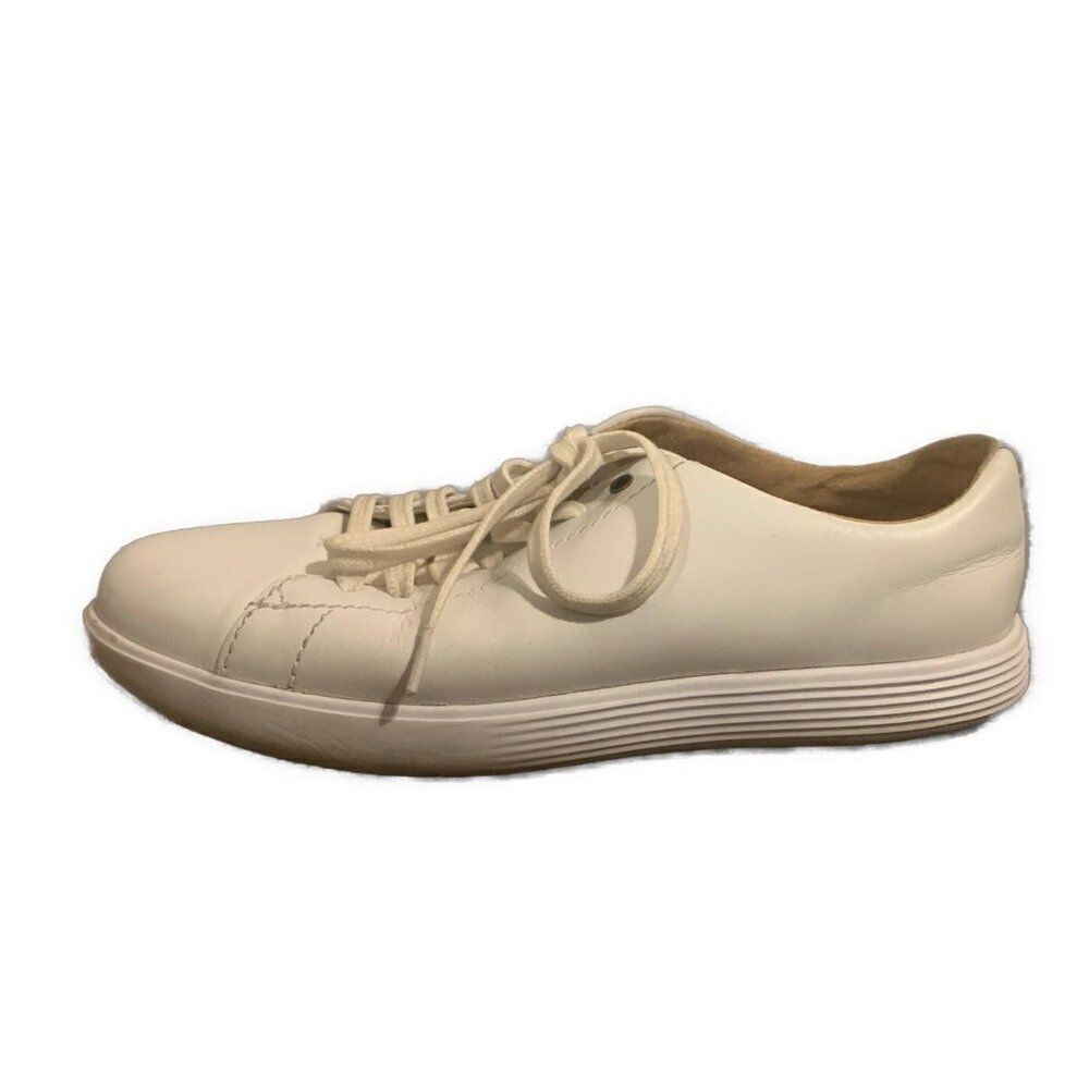 Cole Han Womens Solid White Casual Lace Up Fashion Sneakers 6.5